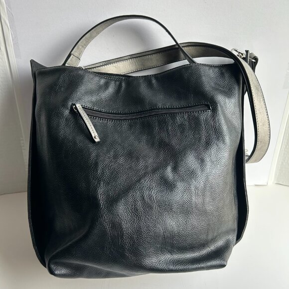 Vtg Celine Dion Y2K/Hobo Shoulder Bag/Crossbody Bag, made  of 100 PU in Black - Picture 3 of 17